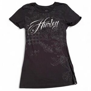 Hurley Floral Graphic Black Tee